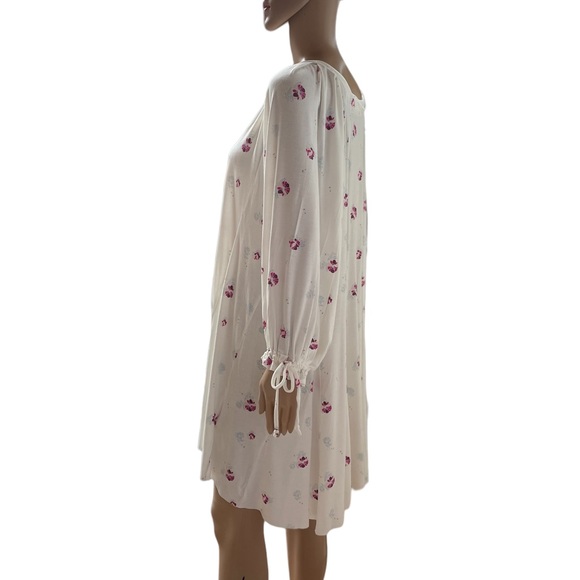 Free People Winter Sun Printed boho off white ling sleeve soft Tunic Dress - Picture 5 of 15